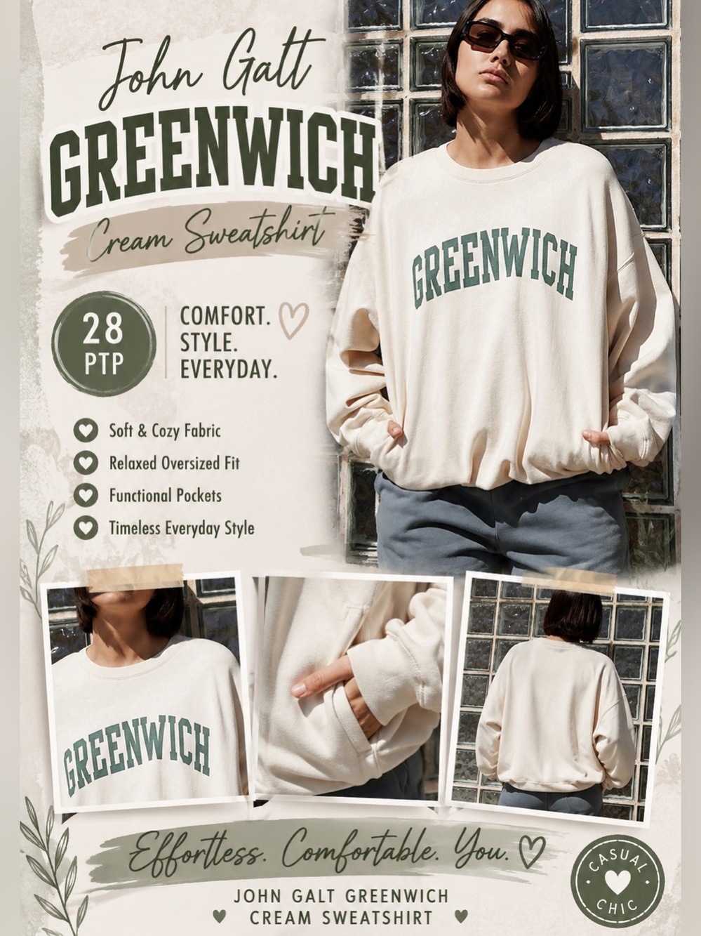 John Galt from Pacson Greenwich Cream Sweatshirt -